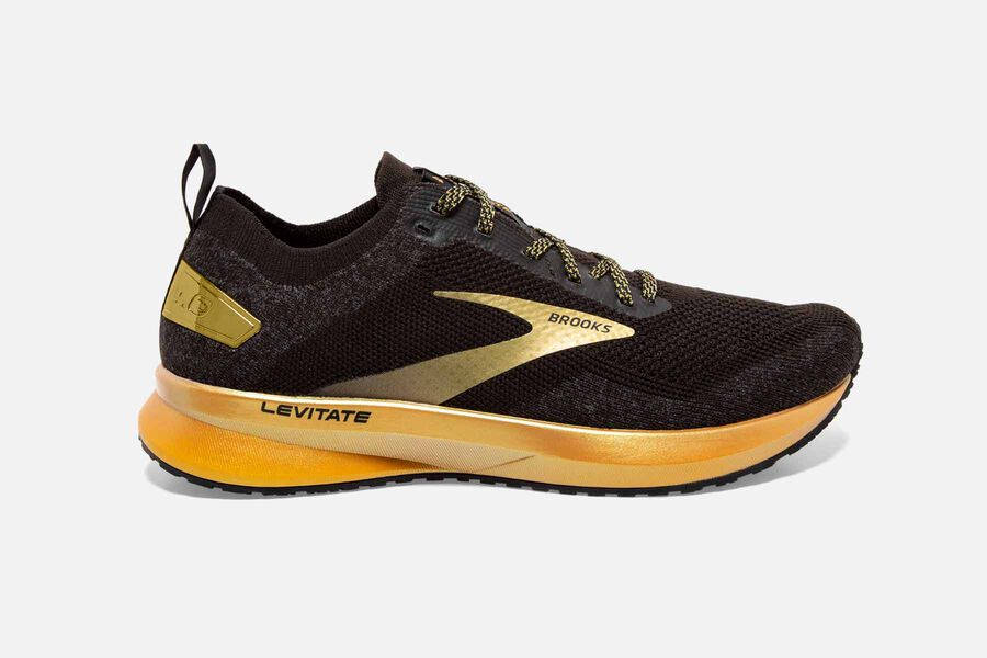 Brooks Women's Levitate 4 Road Running Shoes Black/Gold PKBF-07631